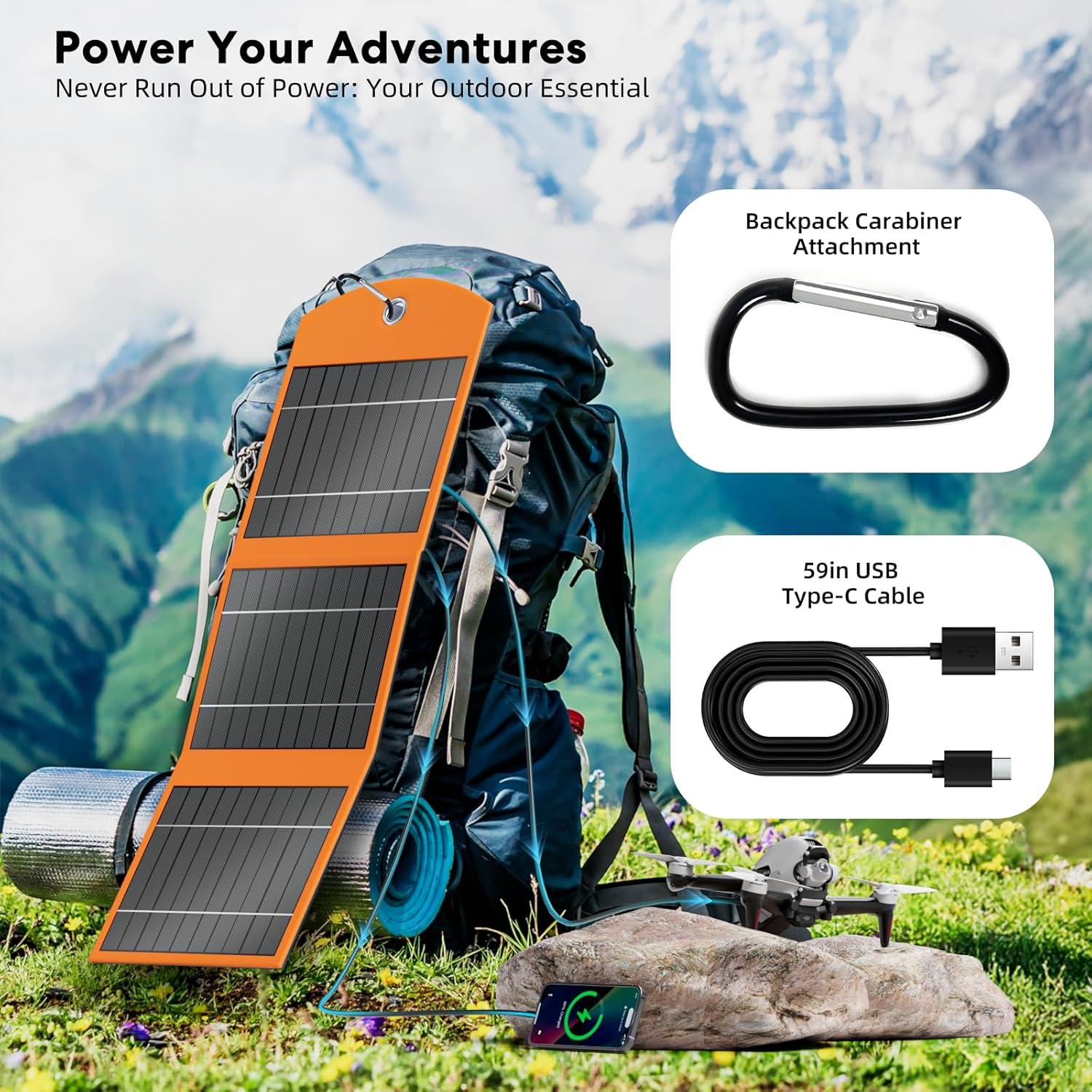 Cargador Solar 10000mAh Power Bank 30W Plegable IPX5
