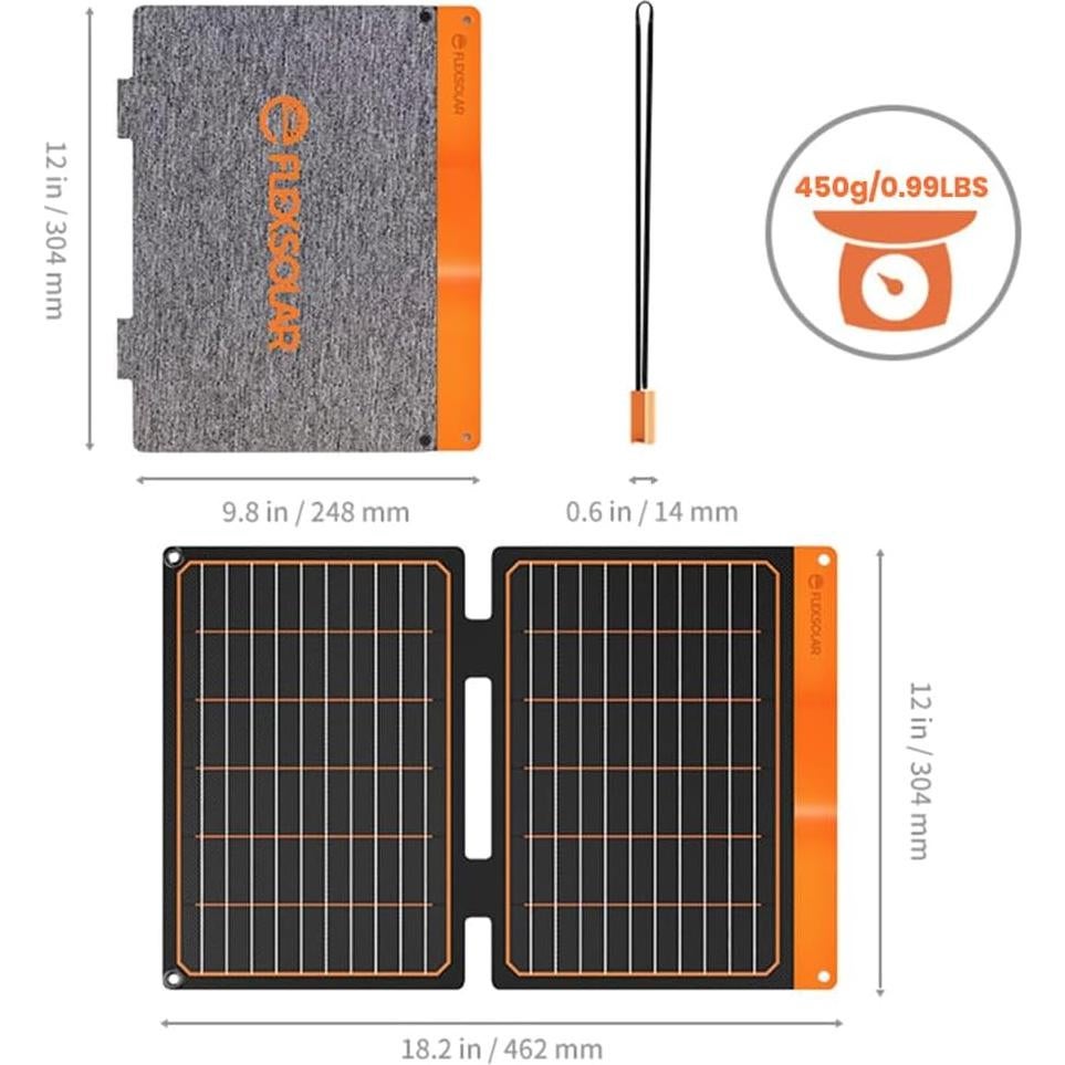 Cargador Solar Plegable 20W FlexSolar USB-C y USB-A