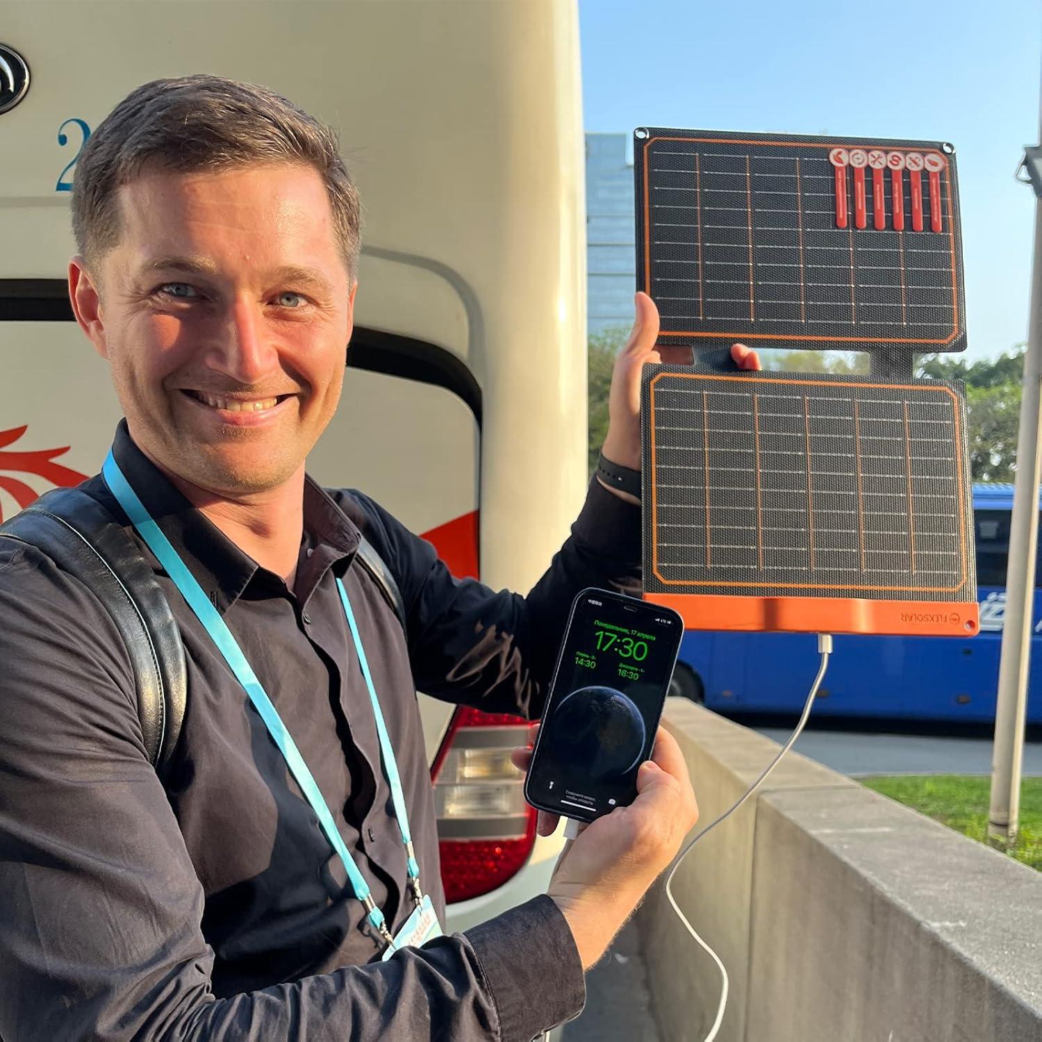 Cargador Solar Plegable 20W FlexSolar USB-C y USB-A