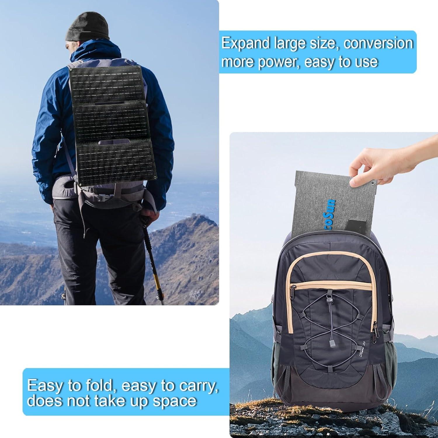 Panel Solar Plegable VAUCOSUN 36W Carga Rápida USB-A Impermeable