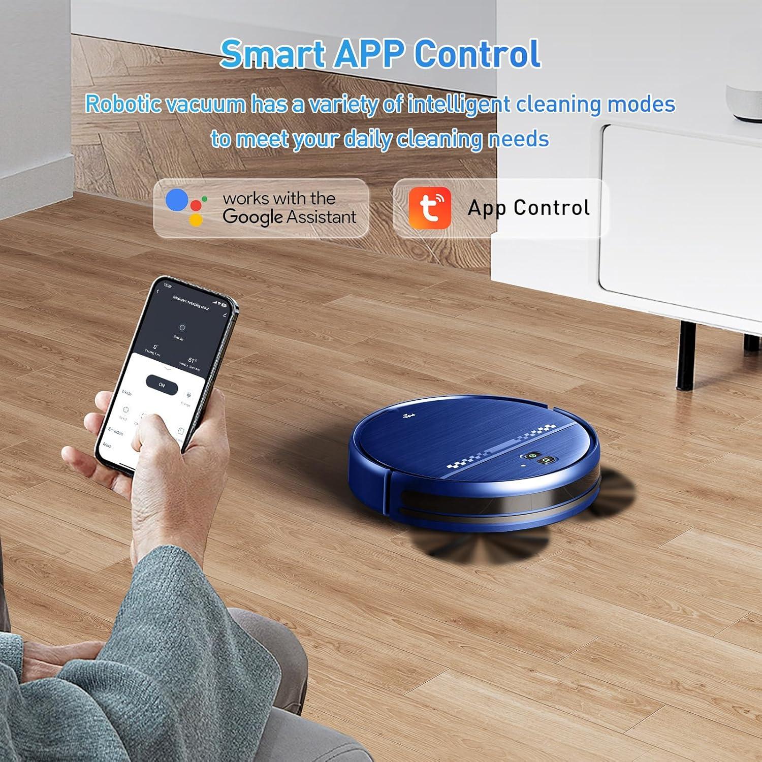 Robot Aspirador y Mopa 2 en 1 MANVN BR151, 2300Pa, Control App