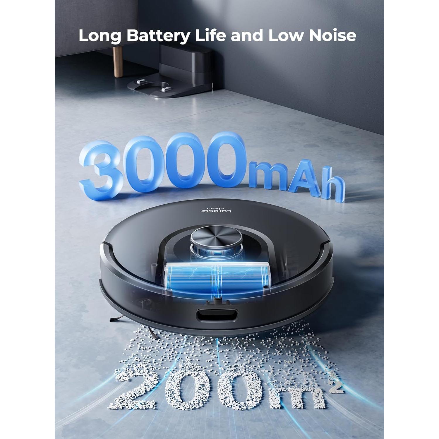 Robot Vacuum and Mop Combo, 5000Pa Robot Vacuum Cleaner with LIDAR Navigation, 3 in 1 Robot Vacuum Mop with Auto Carpet Boost, Self Charging, App/Voice Control, Ideal for Pet Hair,5 Maps