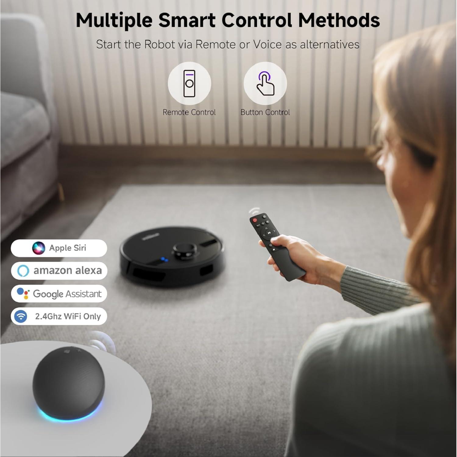 Aspiradora Robótica MONSGA MS1 MAX, 5000Pa, Auto Vaciamiento 3.5L