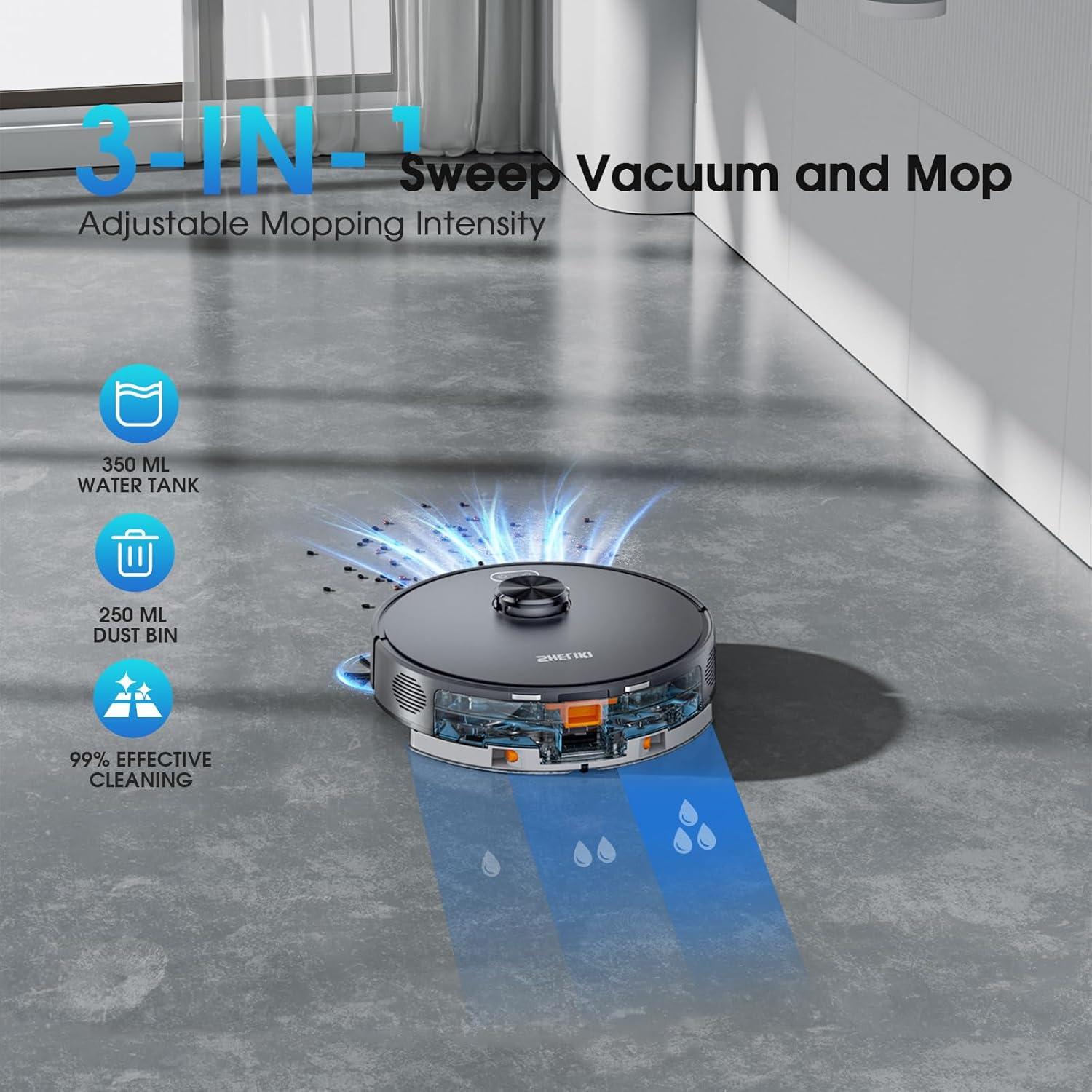 Robot Aspirador y Mopa SHELIKI D60S con Navegación LiDAR