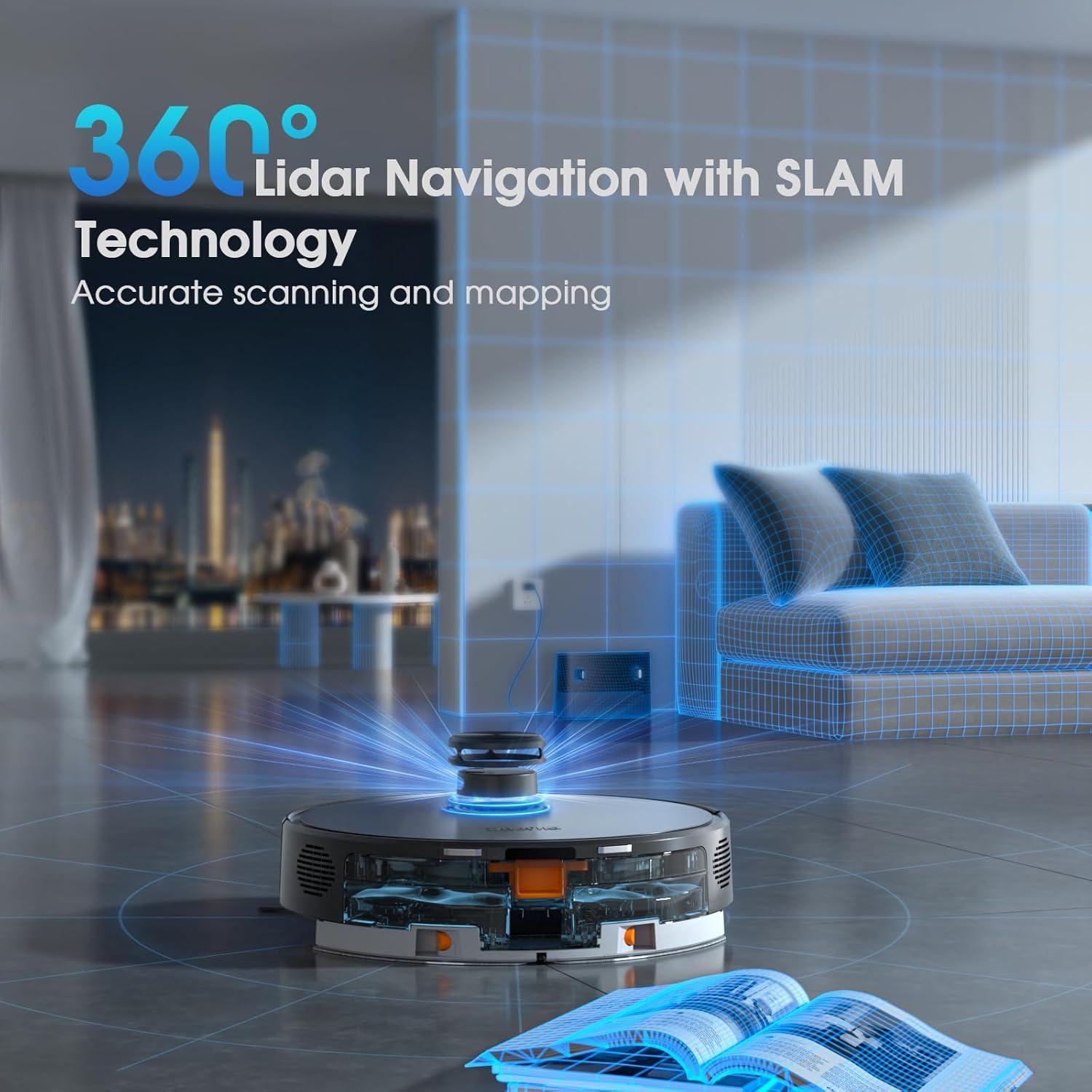 Robot Aspirador y Mopa SHELIKI D60S con Navegación LiDAR