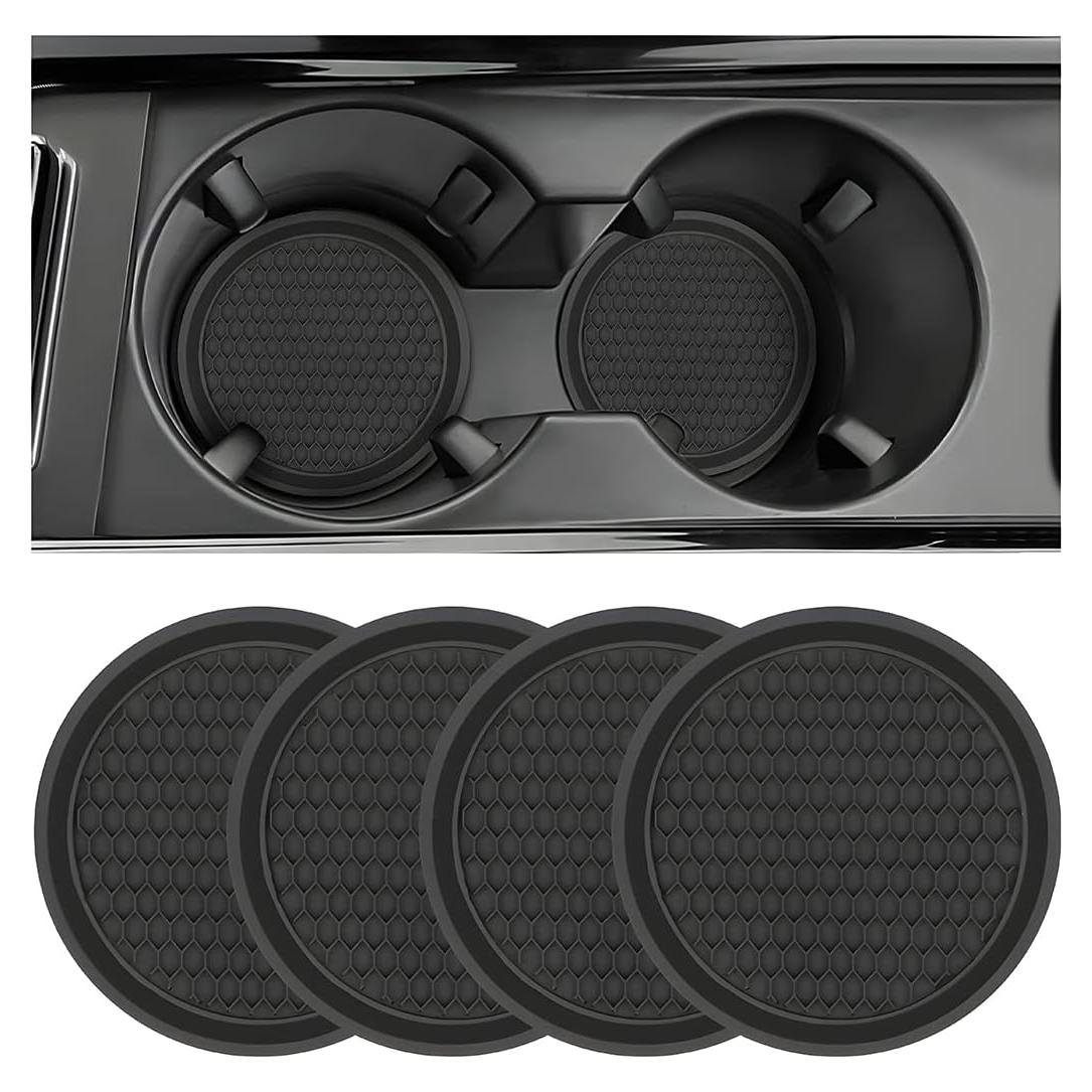 Posavasos antideslizantes AUCELI para coche, paquete de 4