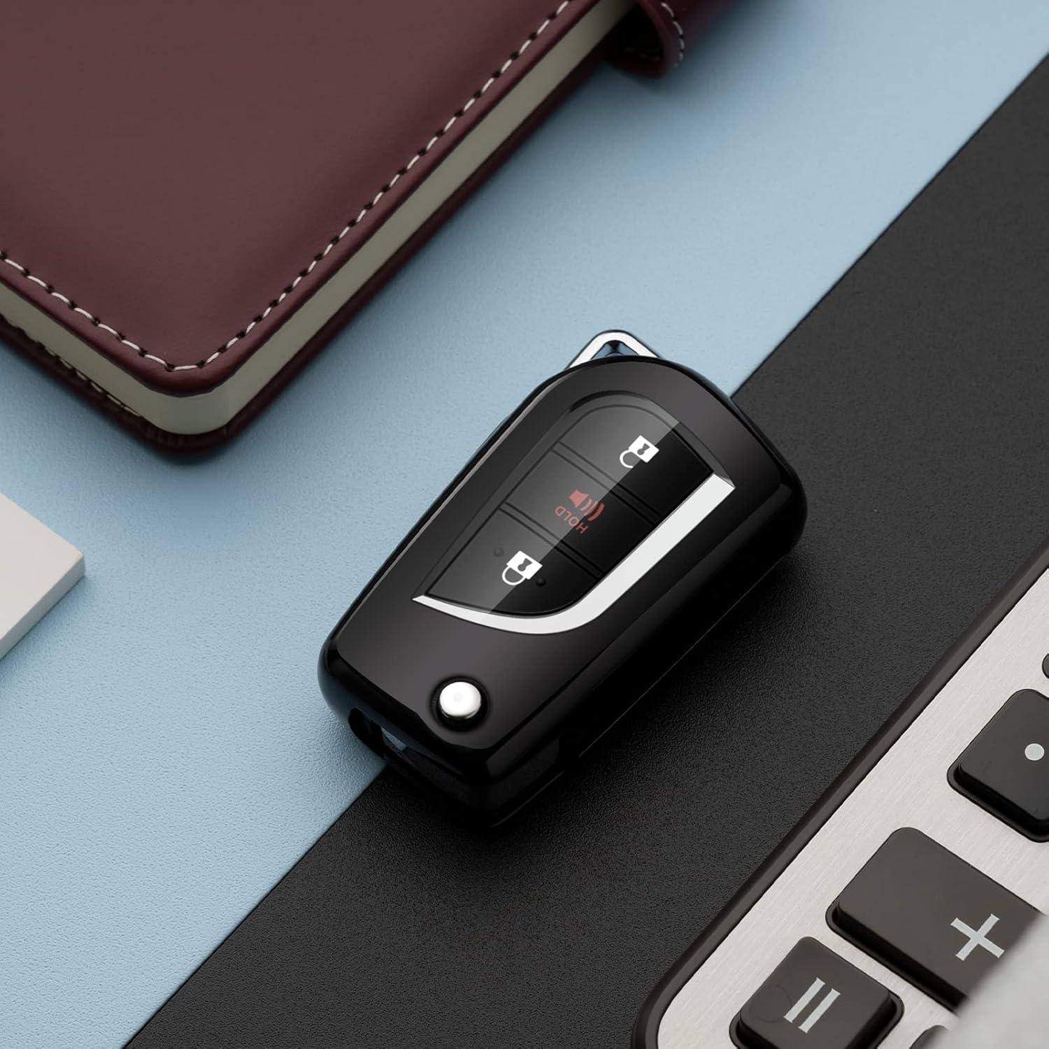 Funda de Llave de Coche ZSPDACC para Toyota Negra 1:1