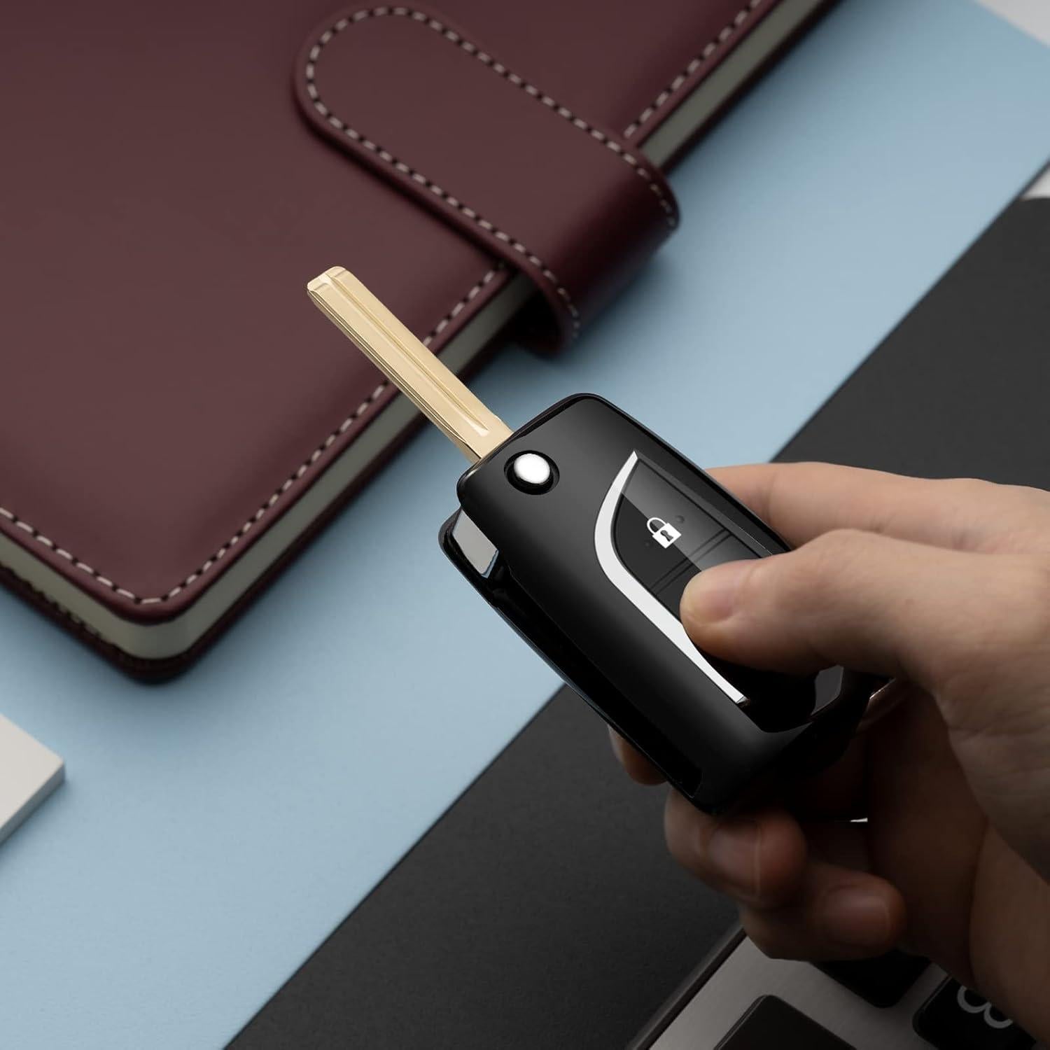 Funda de Llave de Coche ZSPDACC para Toyota Negra 1:1