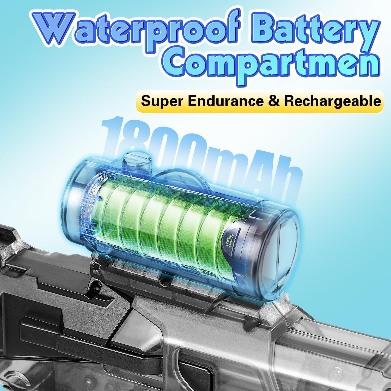 Pistola de Agua Eléctrica Automática 500ml LED 8,53m