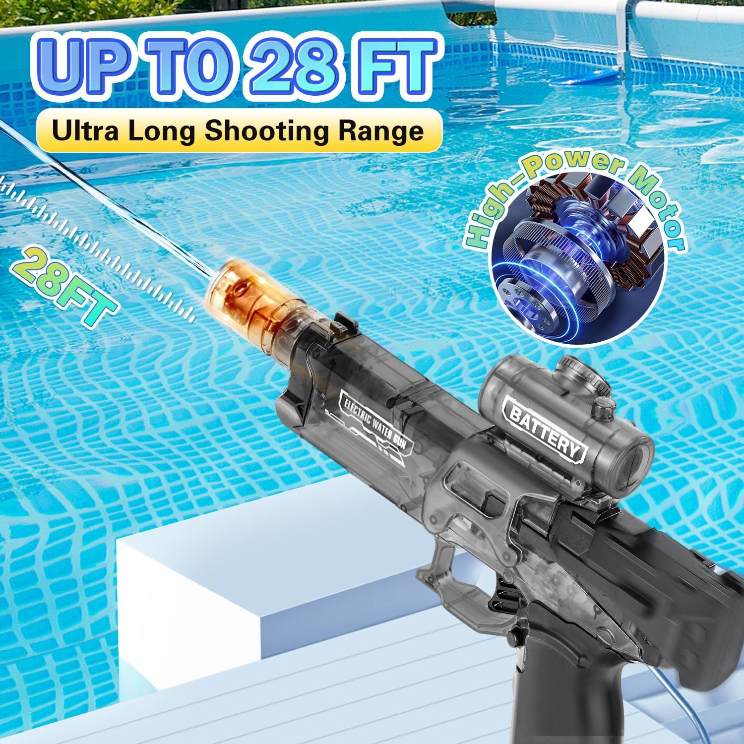 Pistola de Agua Eléctrica Automática 500ml LED 8,53m