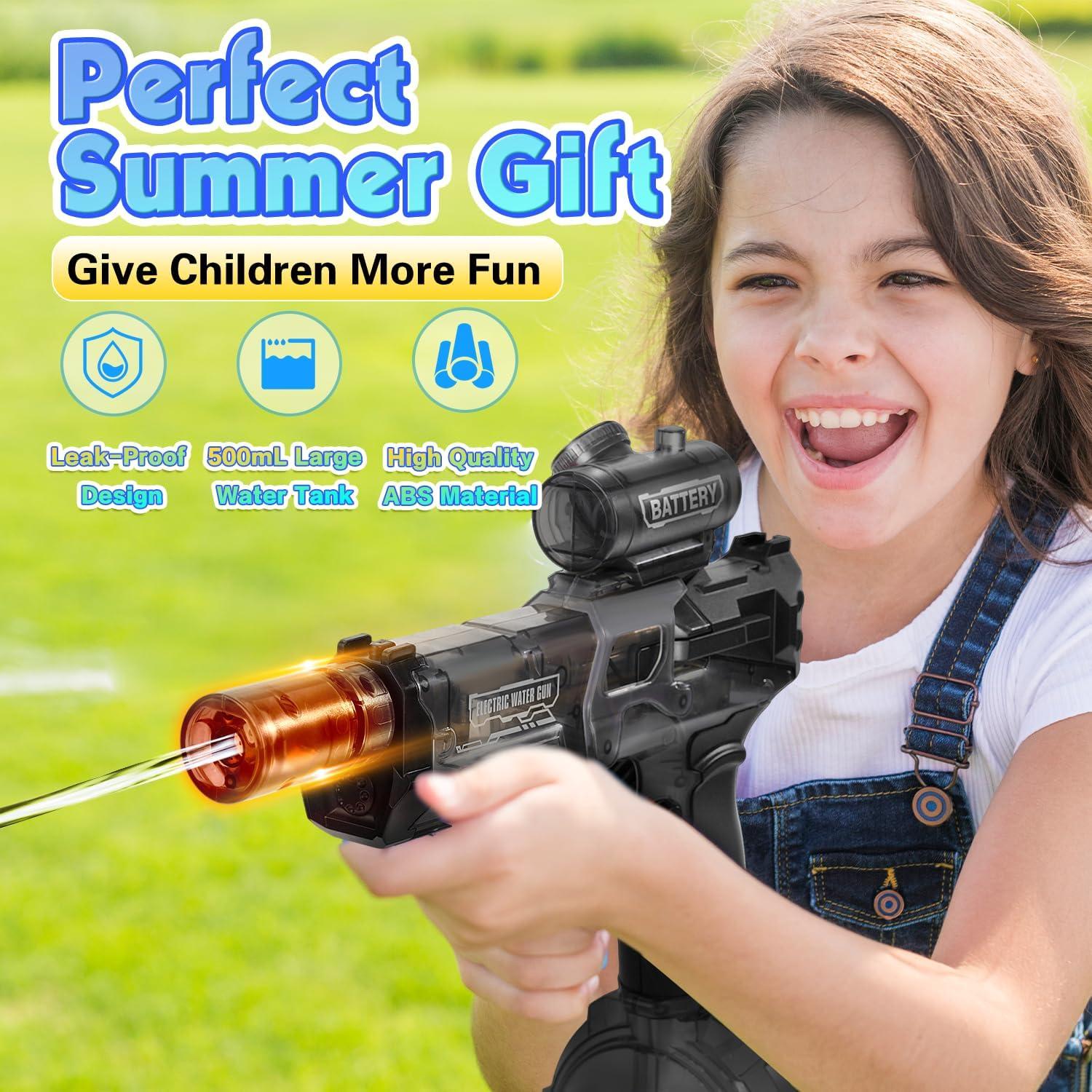 Pistola de Agua Eléctrica Automática 500ml LED 8,53m