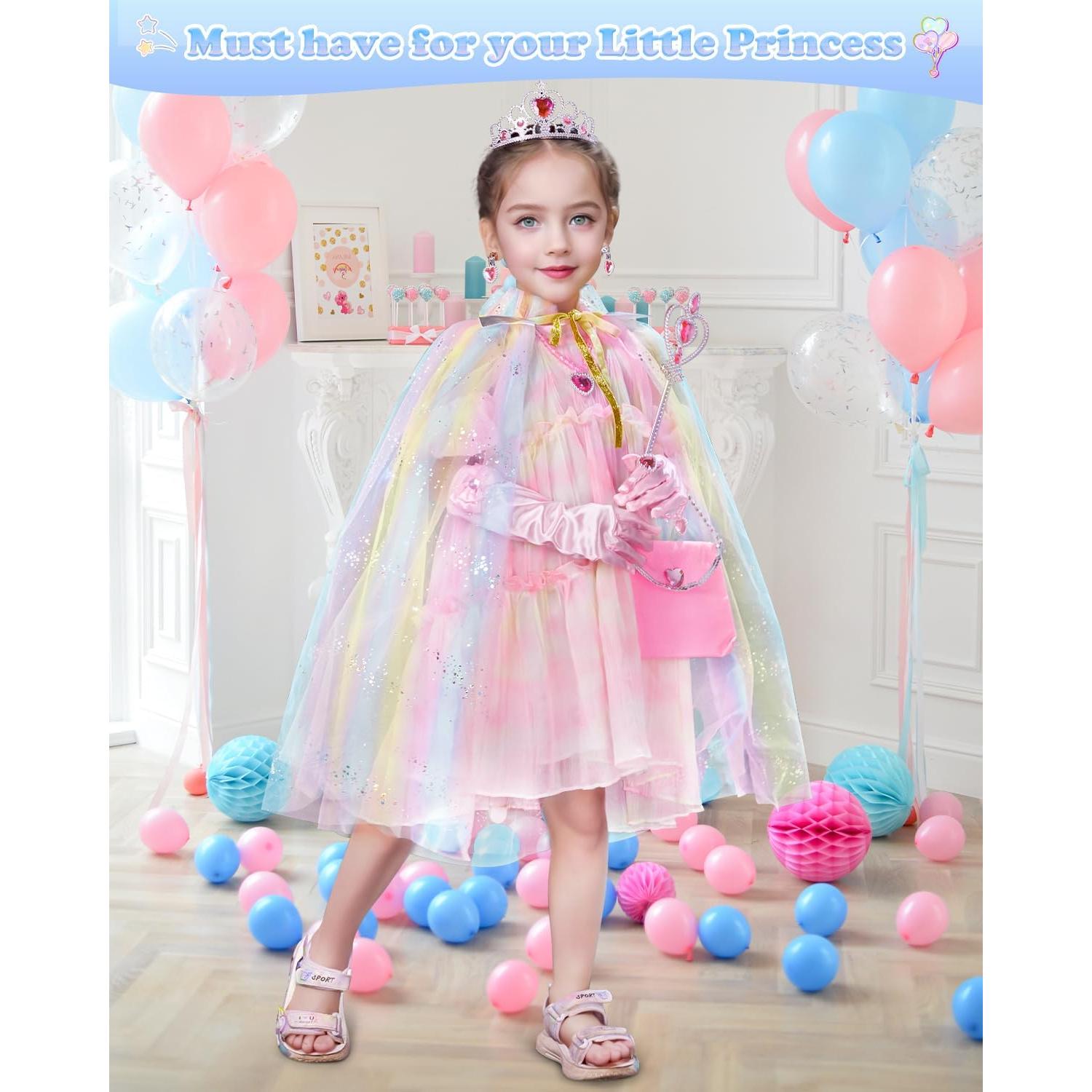 Disfraz de Princesa Minetom para Niñas 3-8 Años con Capa Brillante