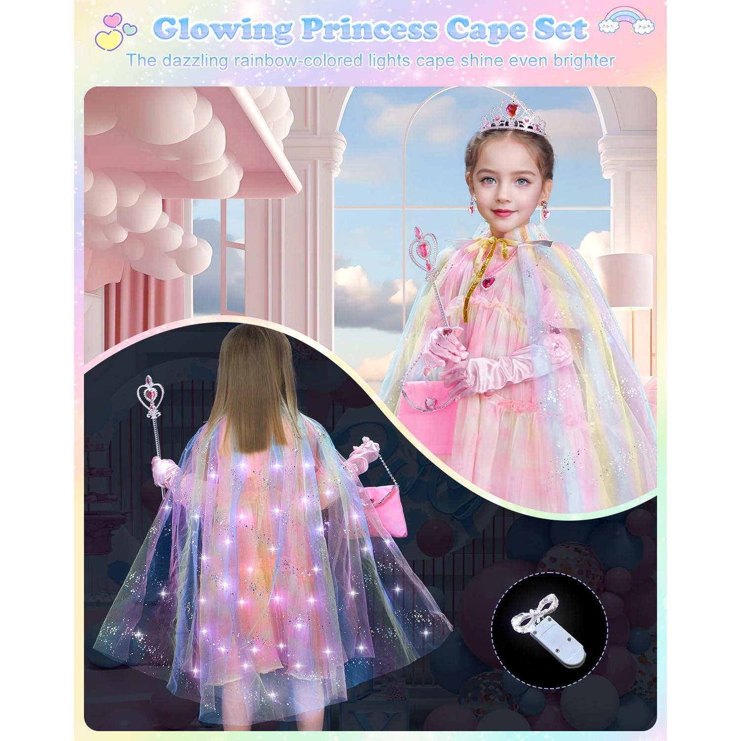 Disfraz de Princesa Minetom para Niñas 3-8 Años con Capa Brillante