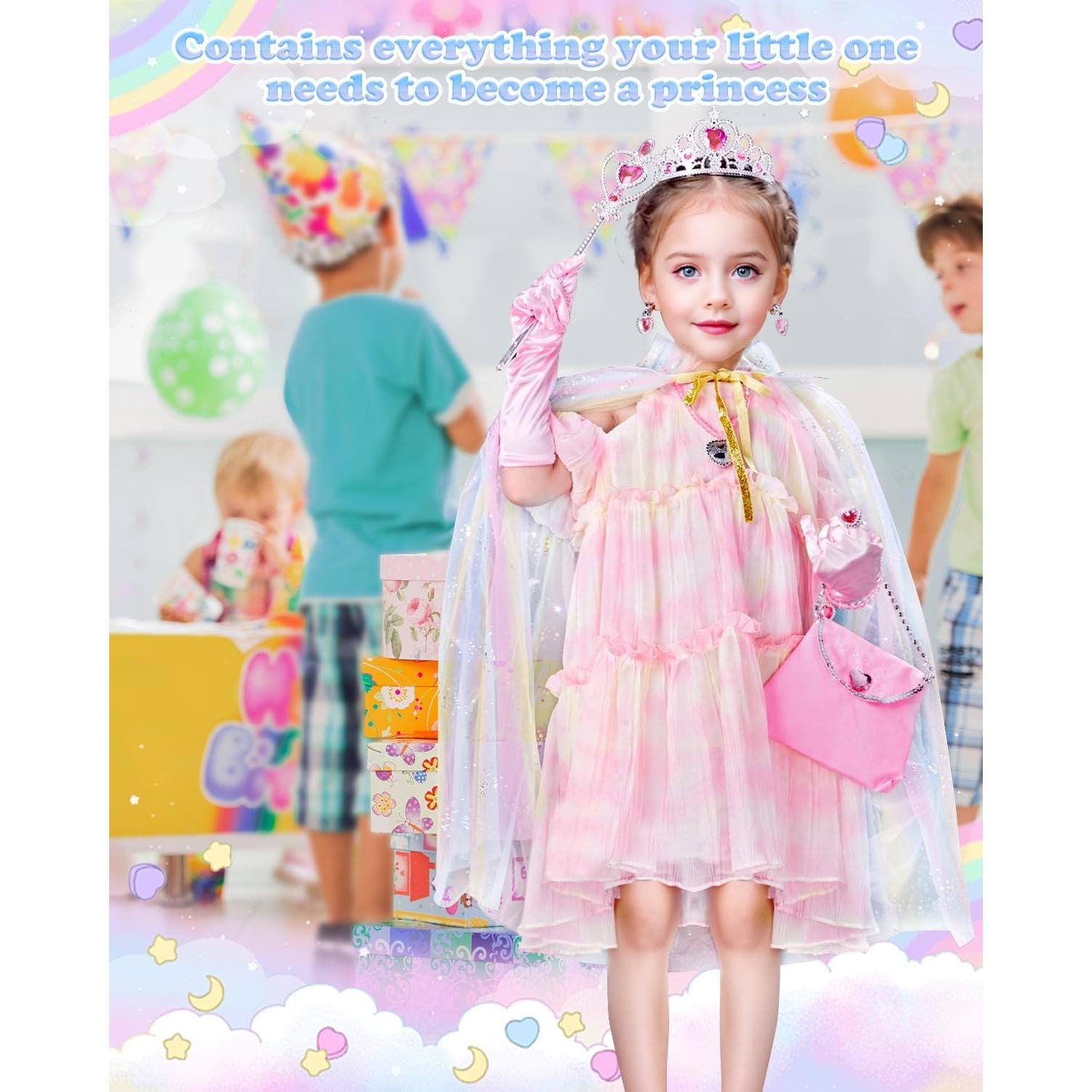 Disfraz de Princesa Minetom para Niñas 3-8 Años con Capa Brillante