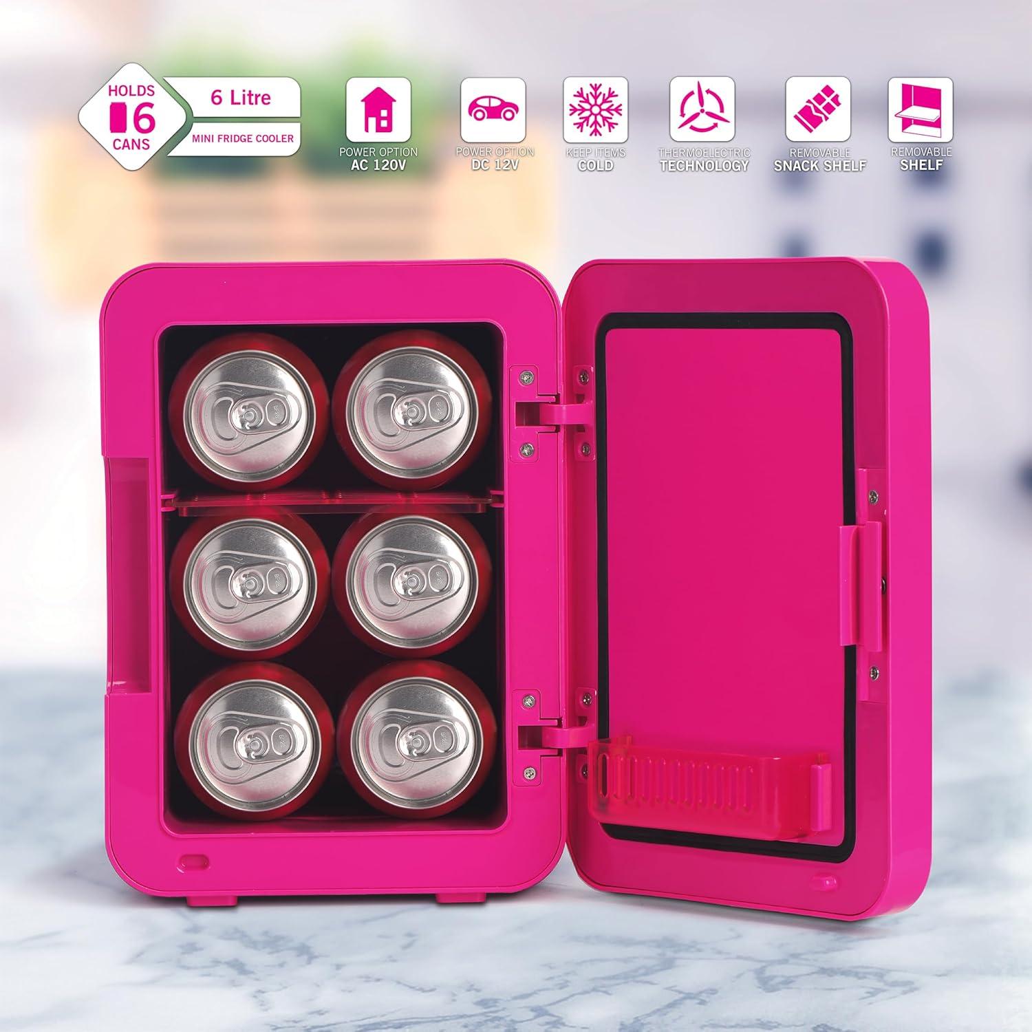 Mini Nevera Termoeléctrica Ukonic Barbie 4L Rosa