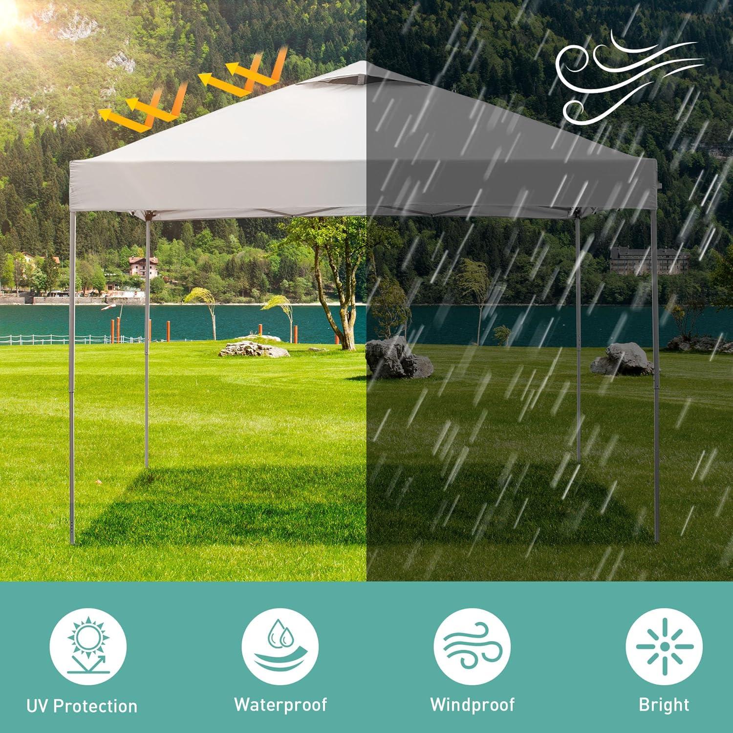 Carpa Plegable GDY 3x3m Blanca, Fácil Montaje para Eventos