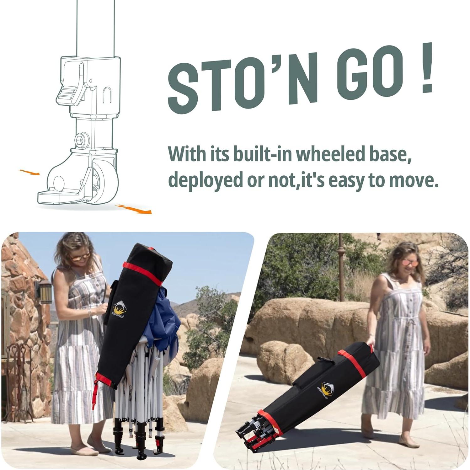 Carpa Plegable 3.05x3.05m CROWN SHADES con 1 Pared Lateral Azul