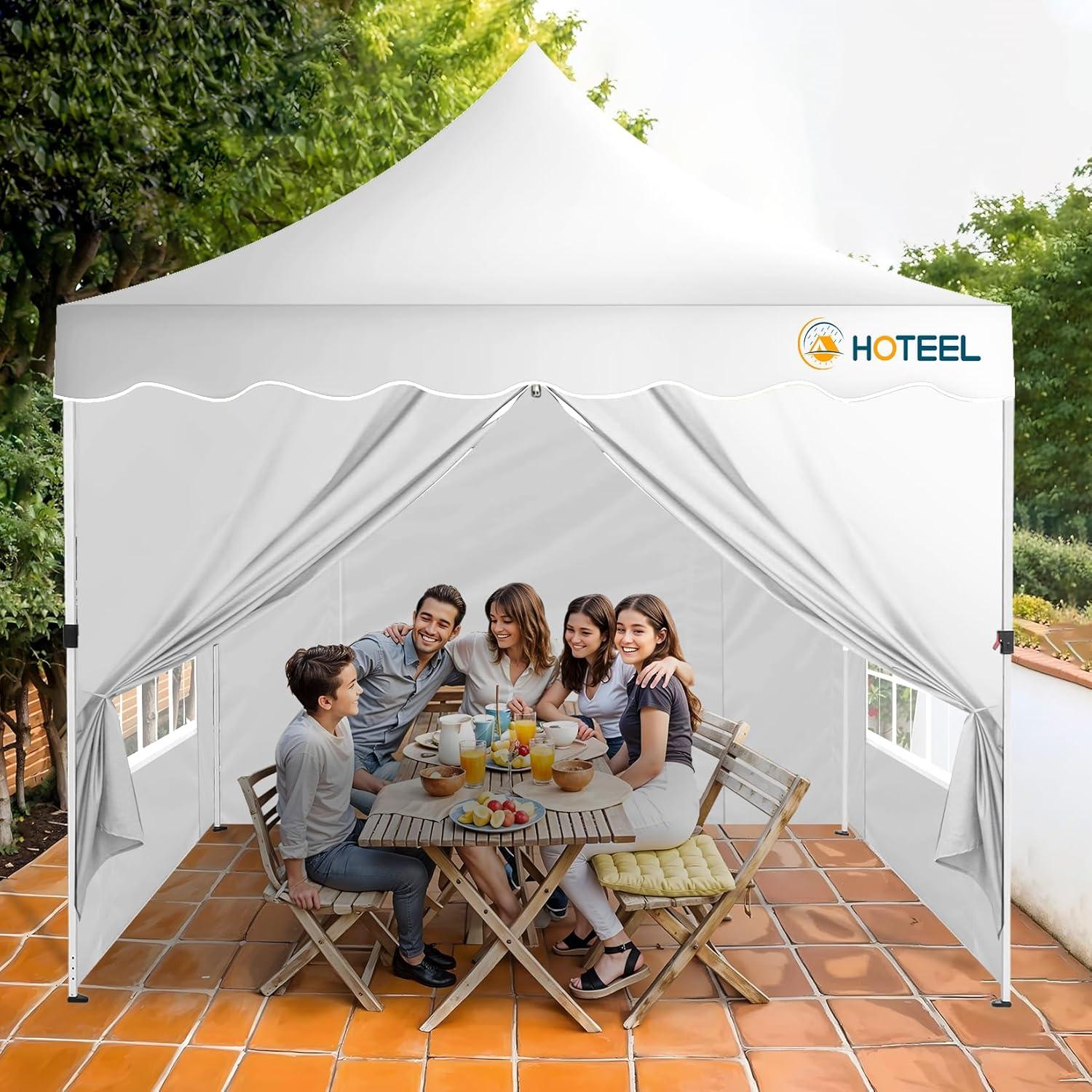 Carpa Plegable Hoteel 10x10m Impermeable UV50+ con 4 Paredes
