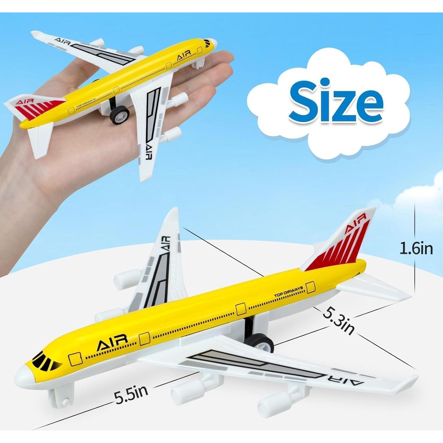 Juguetes de Avión de Metal Tcvents - Paquete de 4 Retroceso