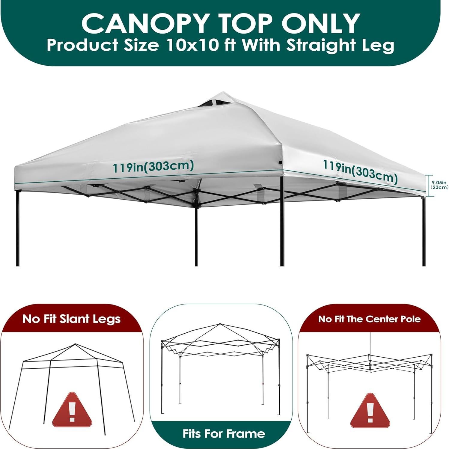 Cubierta de Reemplazo NINAT 3x3m Impermeable Blanca con Ventilación