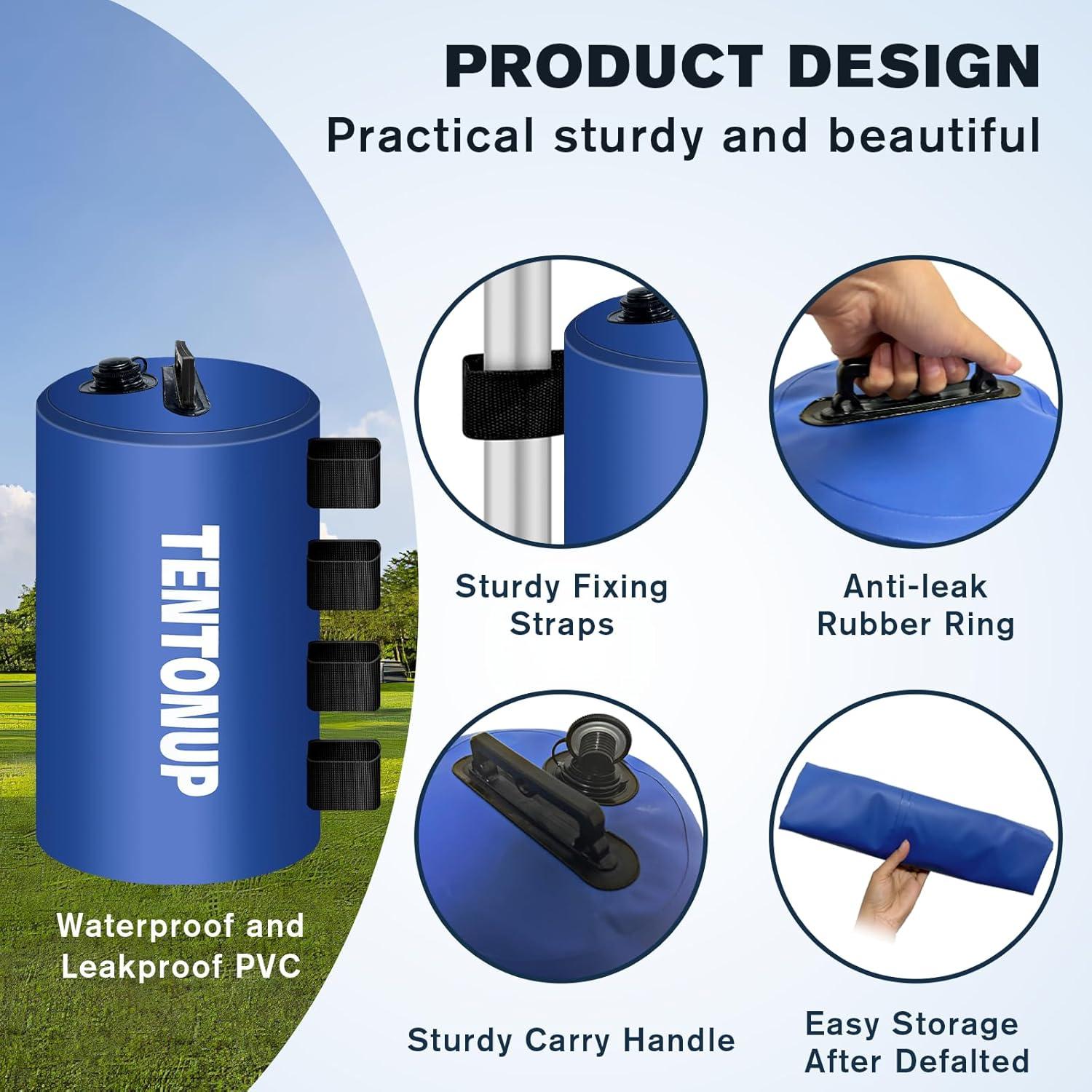 Bolsas de Peso para Carpa TENTONUP 220LBS 4PCS Azul