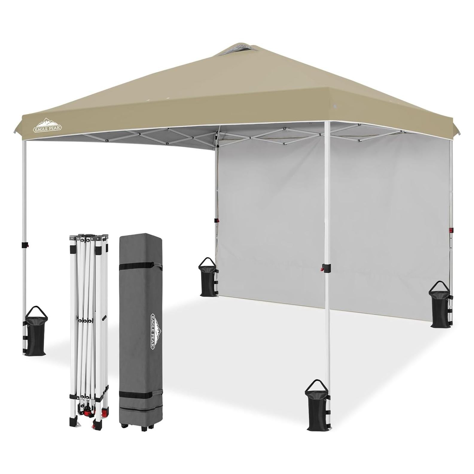 Carpa Pop Up EAGLE PEAK 10x10 Beige Claro con Pared Lateral