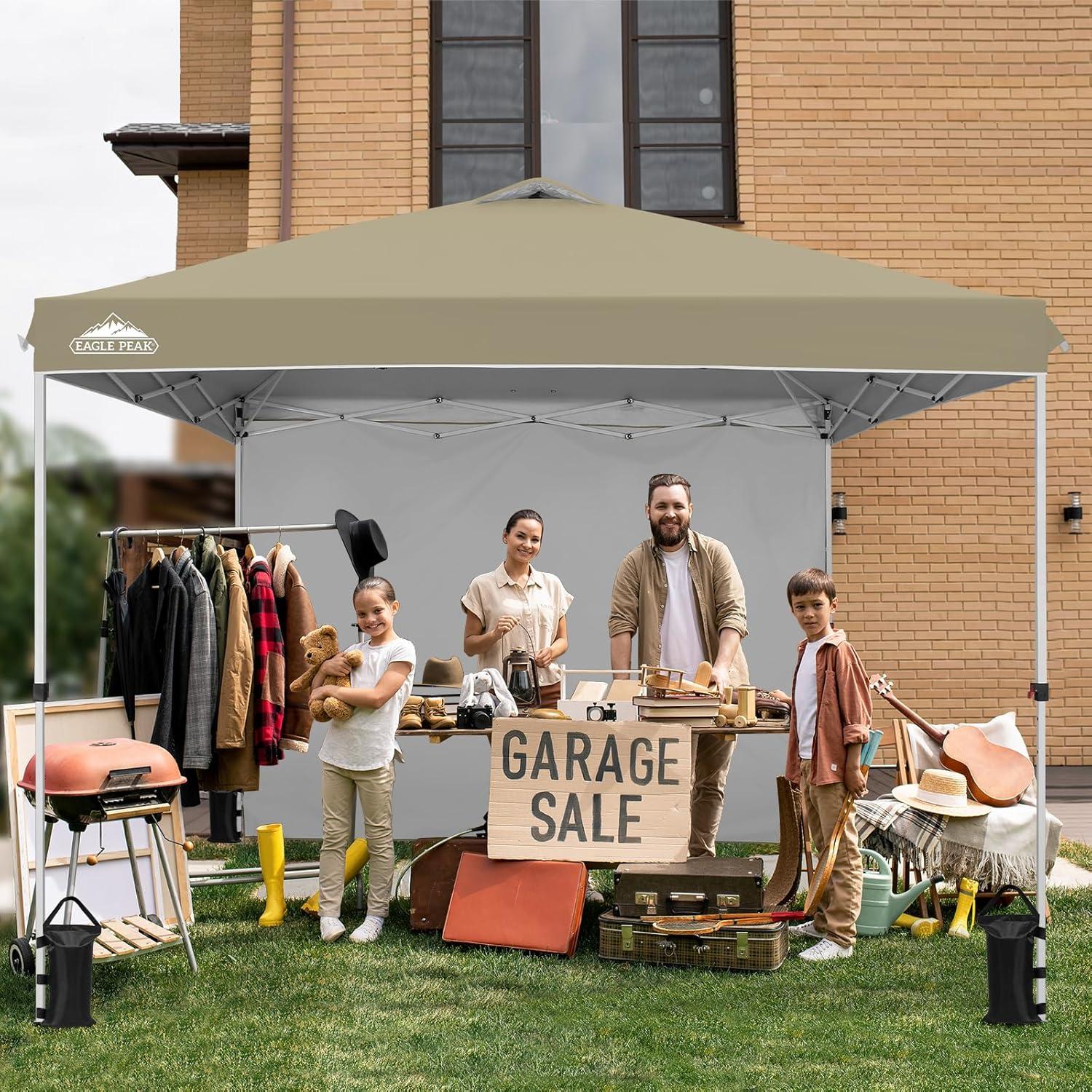 Carpa Pop Up EAGLE PEAK 10x10 Beige Claro con Pared Lateral