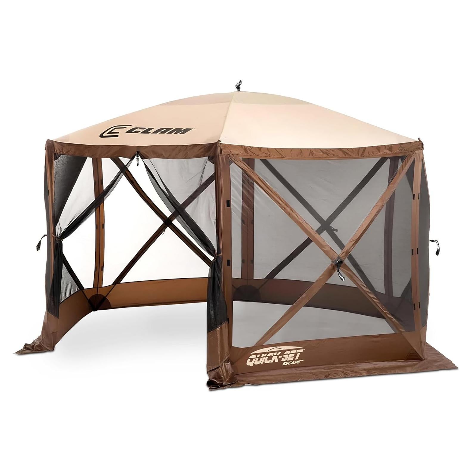 Carpa Plegable CLAM 3.5x3.5m Marrón con Mosquitera