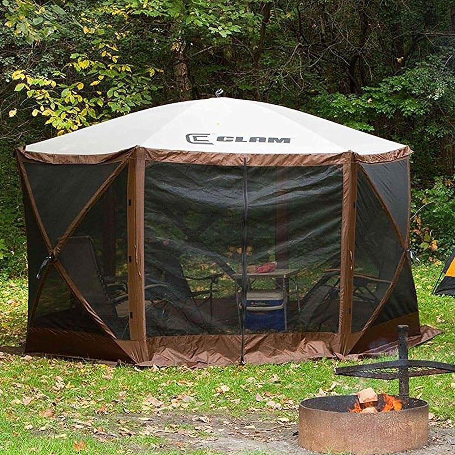 Carpa Plegable CLAM 3.5x3.5m Marrón con Mosquitera