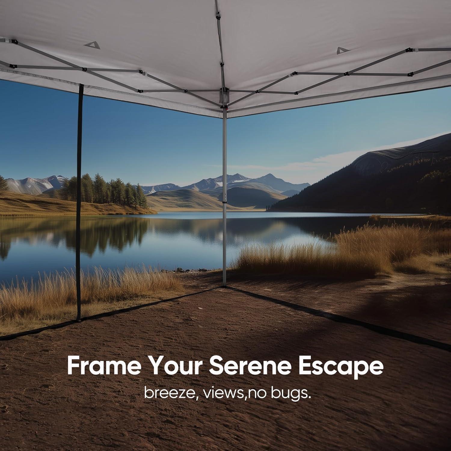 Quictent 10x10 Pop Up Screened Canopy Tent, Instant Setup Gazebo for 1 Person with Netting, Portable & Compact, Waterproof & UV Protection, Ideal for Camping, Beach, Parties, and Outdoor Events