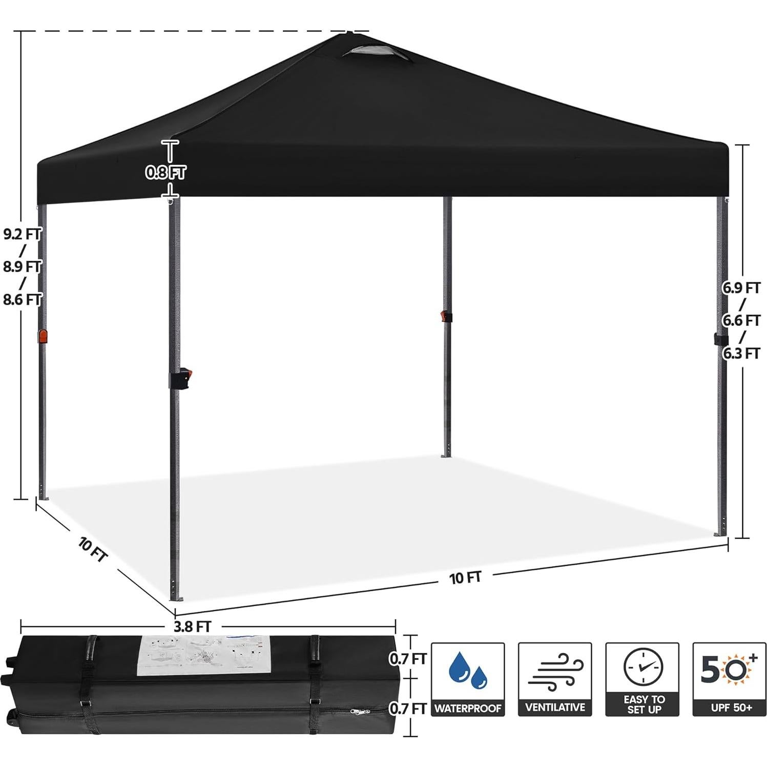 Carpa Plegable Yaheetech 3x3m Resistente al Agua con Accesorios