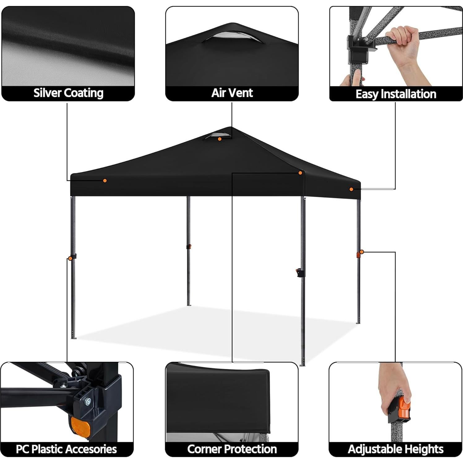 Carpa Plegable Yaheetech 3x3m Resistente al Agua con Accesorios