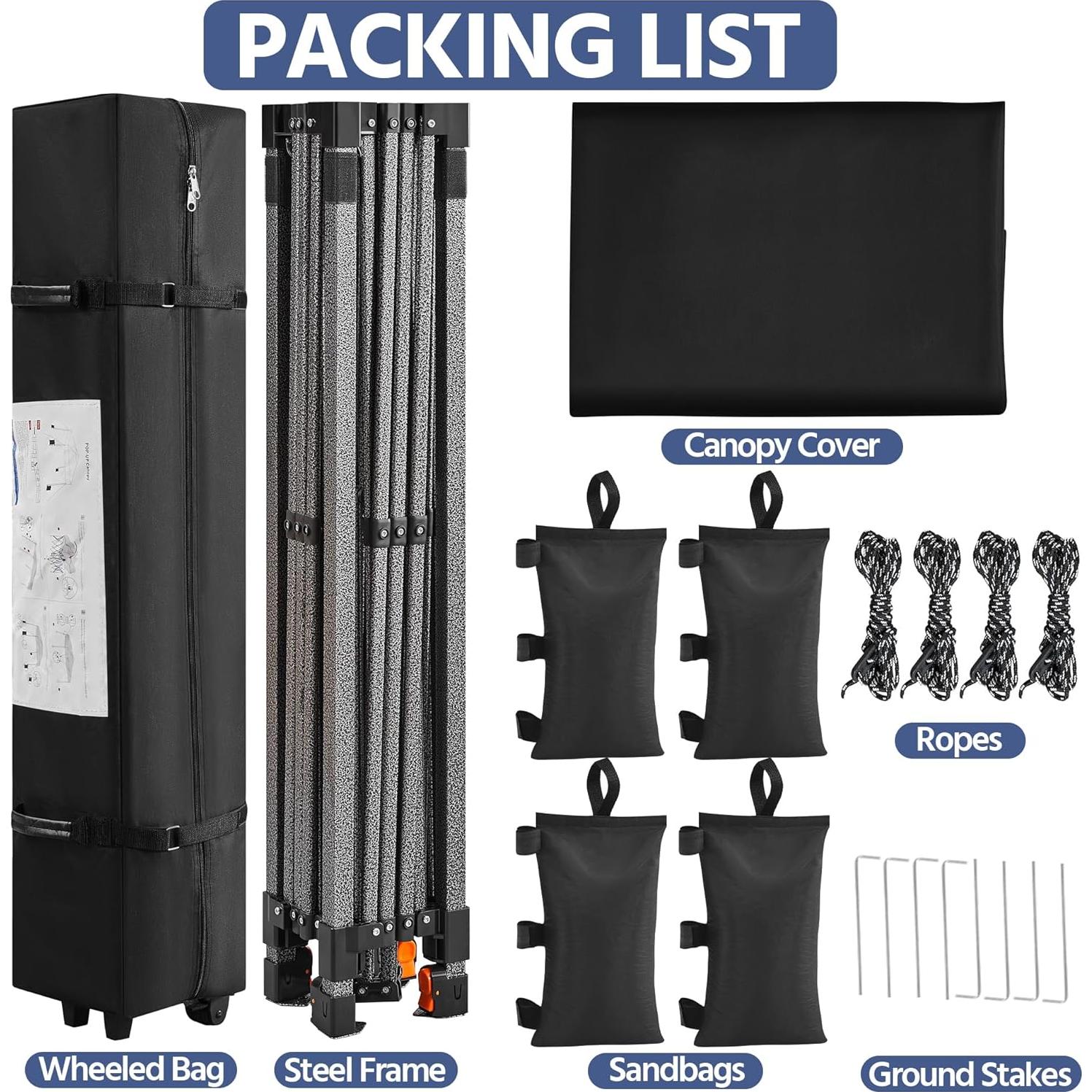 Carpa Plegable Yaheetech 3x3m Resistente al Agua con Accesorios