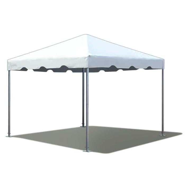 Party Tents Direct 10x10 Heavy-Duty Waterproof Canopy Tent - Steel Frame Outdoor Gazebo for Weddings, Parties & Camping - White Vinyl Cover