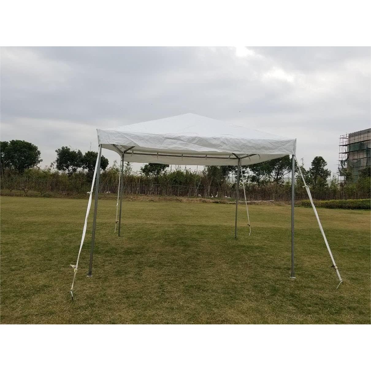 Party Tents Direct 10x10 Heavy-Duty Waterproof Canopy Tent - Steel Frame Outdoor Gazebo for Weddings, Parties & Camping - White Vinyl Cover