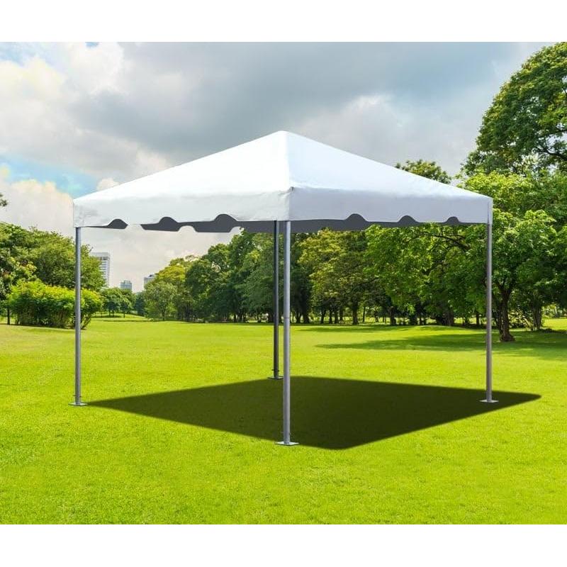 Party Tents Direct 10x10 Heavy-Duty Waterproof Canopy Tent - Steel Frame Outdoor Gazebo for Weddings, Parties & Camping - White Vinyl Cover