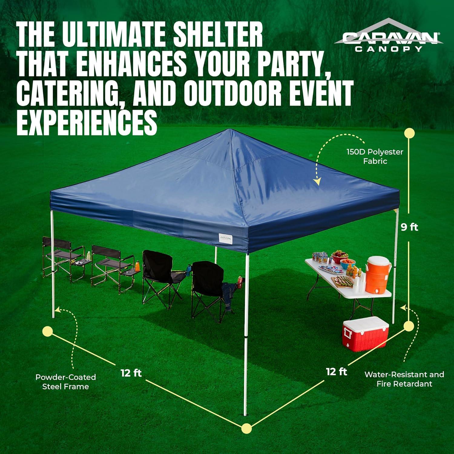 Carpa Instantánea Caravan 3.66x3.66m Azul Marino Poliester