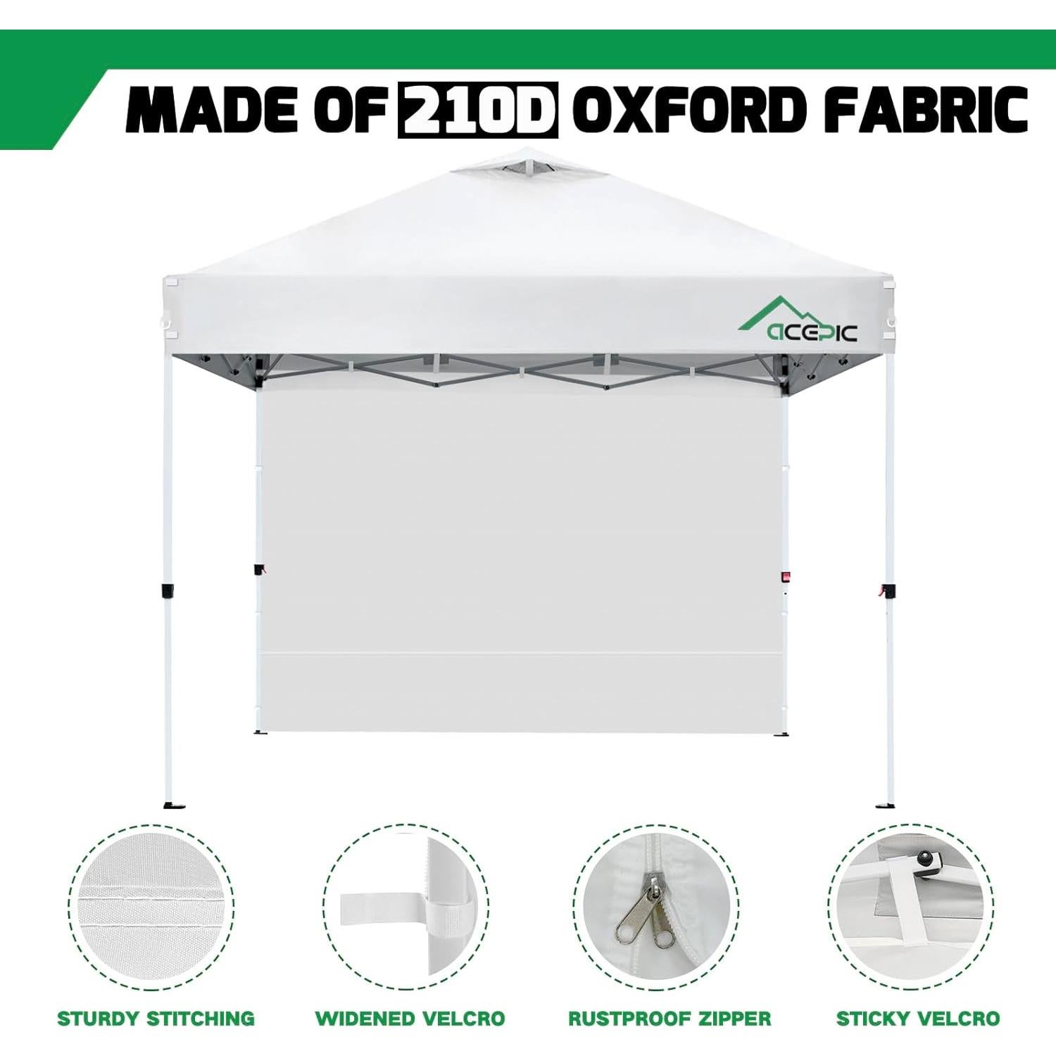 Paredes Laterales para Toldo Acepic 10x10 Blanco Impermeables