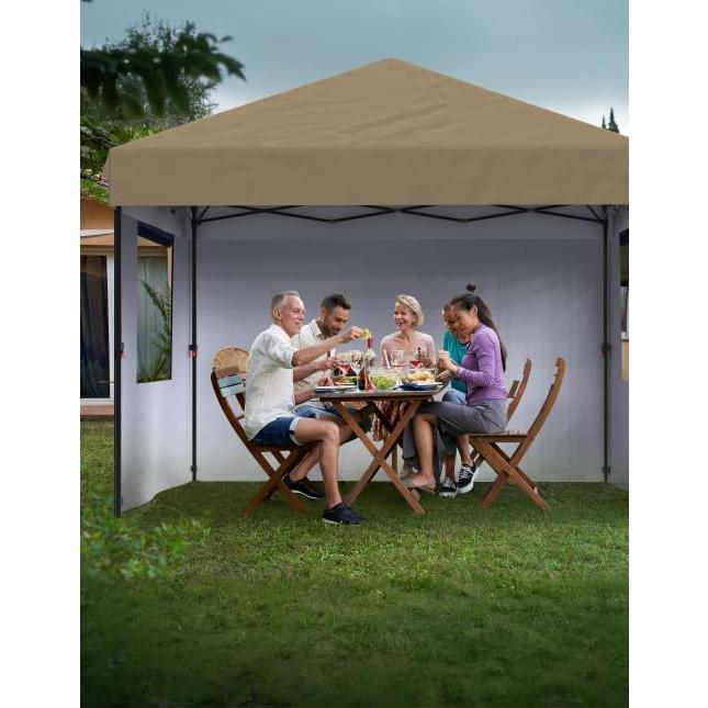Carpa Pop Up 3x3m GarveeLife Caqui con 3 Paredes Laterales