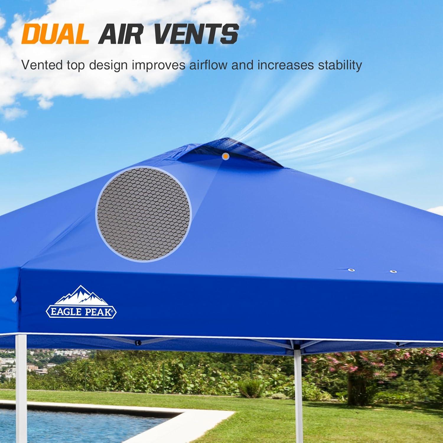 Carpa Pop Up EAGLE PEAK 3x3 m Azul con Bolsa y Accesorios