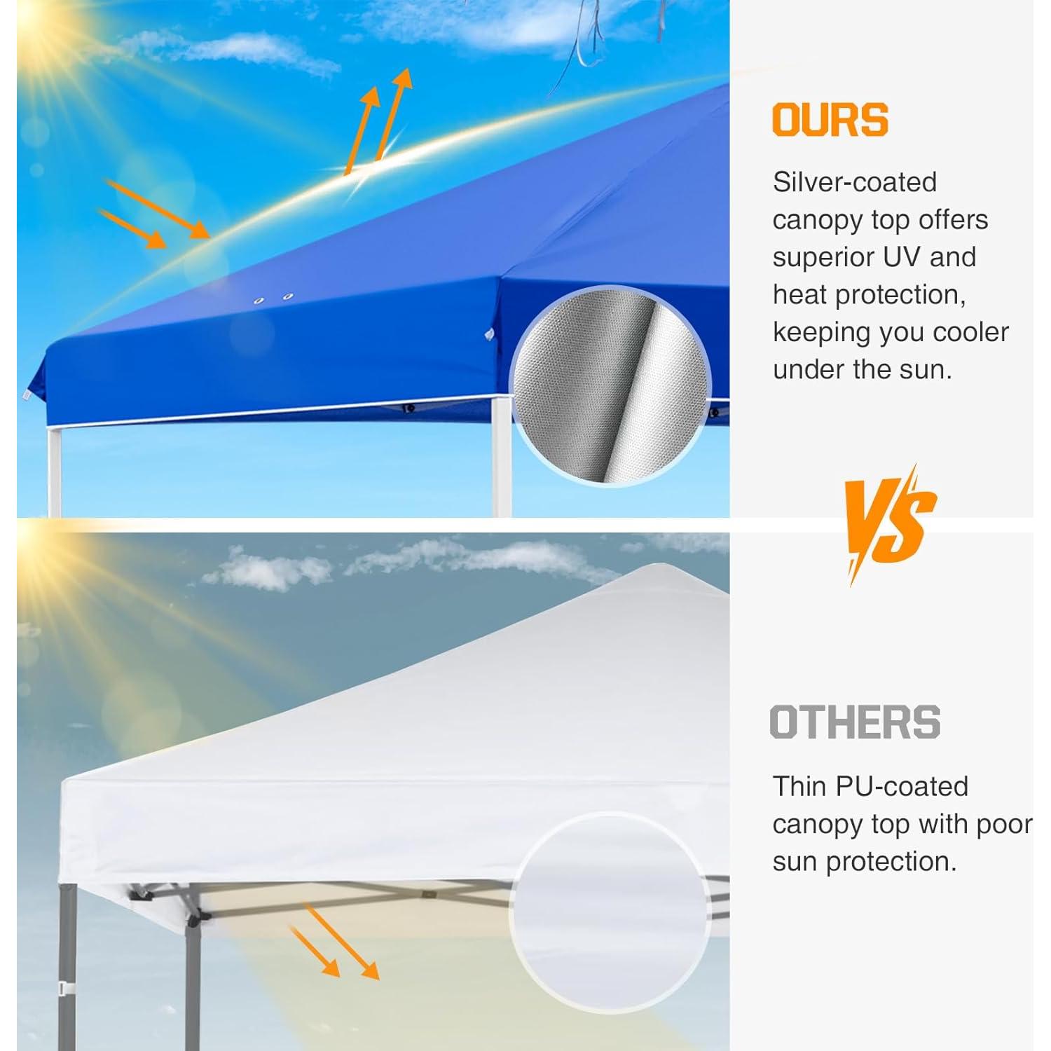 Carpa Pop Up EAGLE PEAK 3x3 m Azul con Bolsa y Accesorios