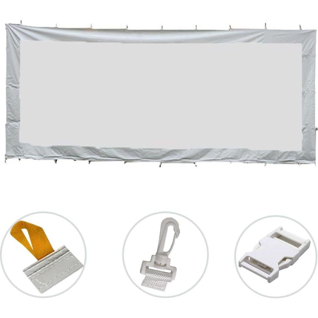 TentandTable Standard Mesh Tent Sidewall, 7-Foot by 20-Foot, Waterproof Sidewalls for Commercial Party & Canopy Tents, UV Resistant, Removable, 14oz Translucent Vinyl, Tent Not Included