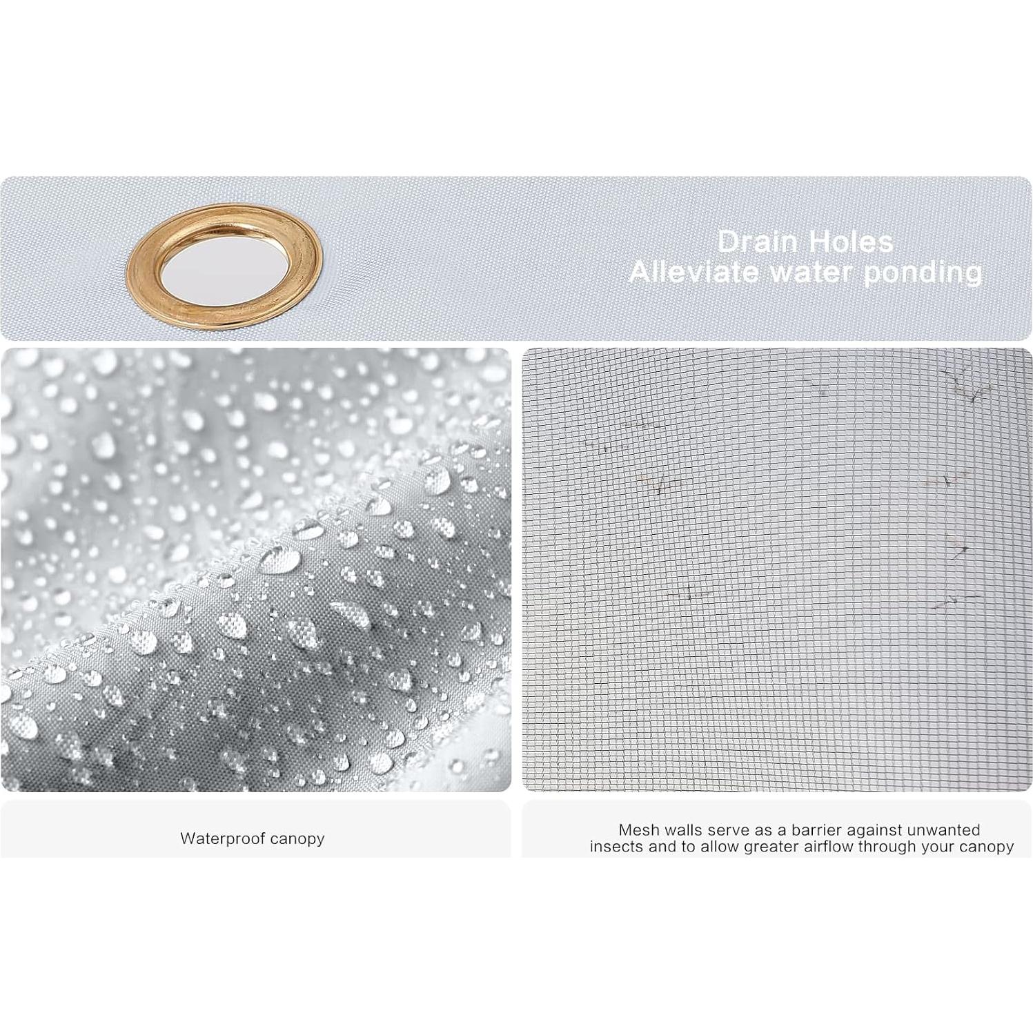 Carpa Plegable COOSHADE 11x11m Gris Oscuro con Mosquitera