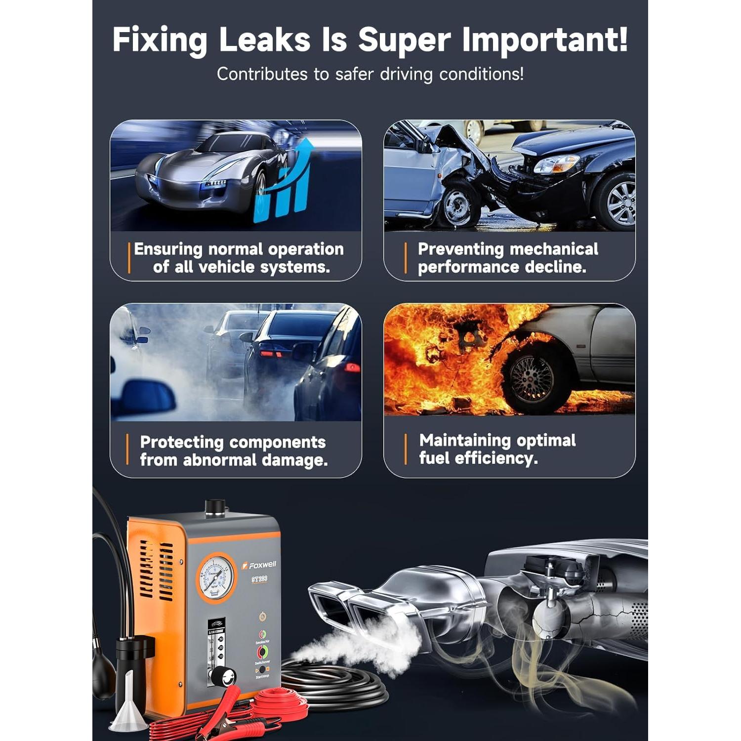 Detector de Fugas de Humo FOXWELL ST203 para Autos 12V