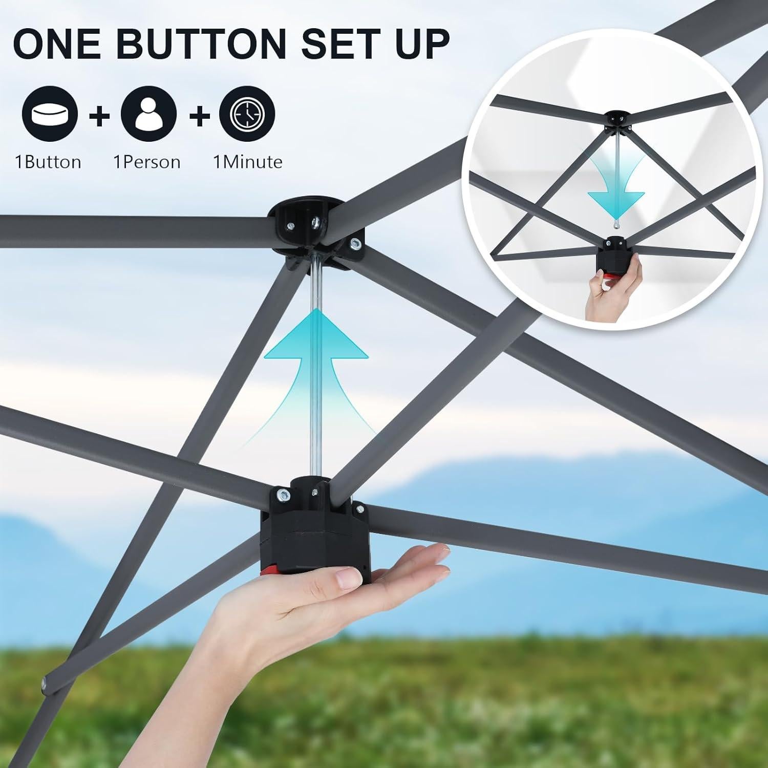 Carpa Plegable COOSHADE 13x13 ft Beige, 169 Pies Cuadrados Sombra