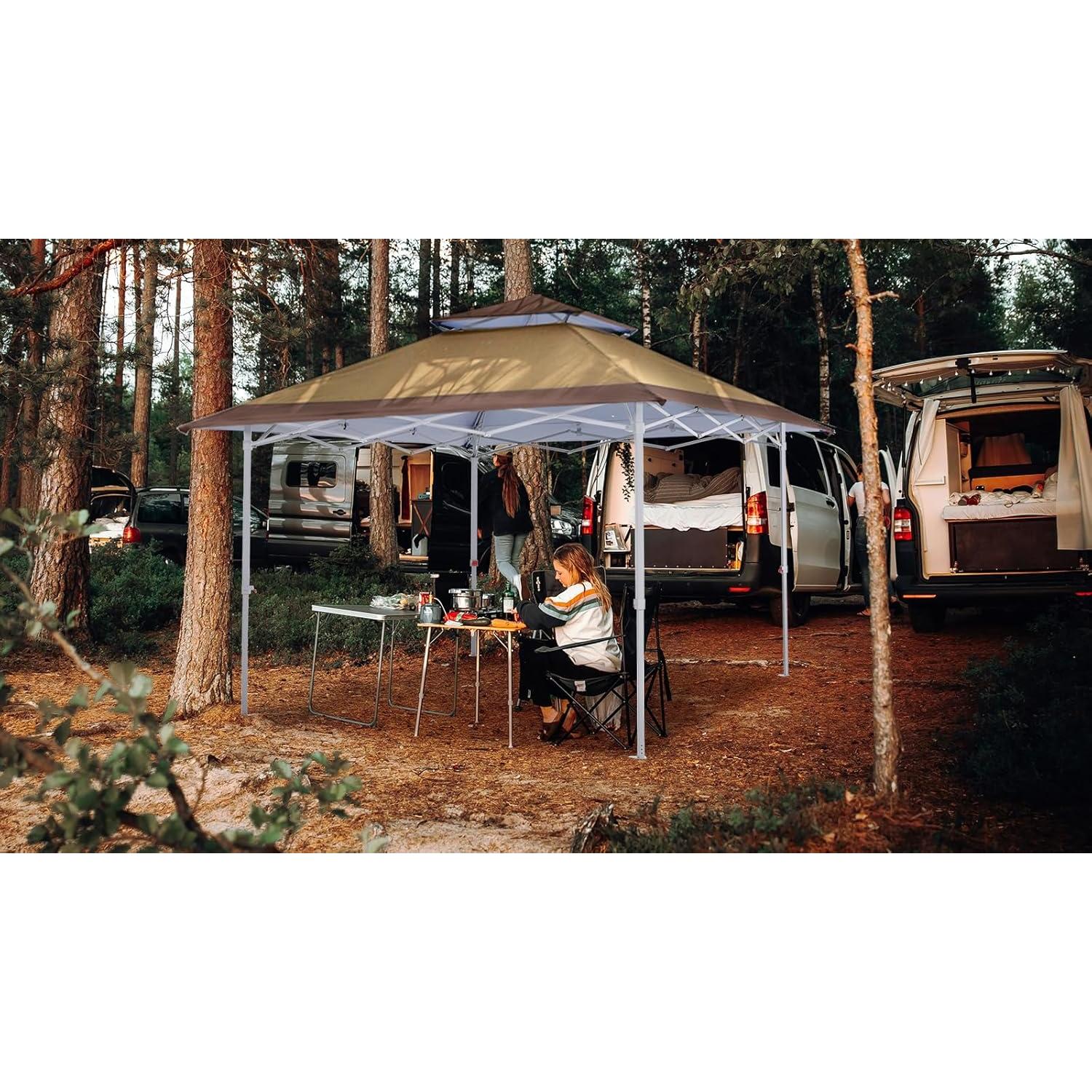 Carpa Plegable COOSHADE 13x13 ft Beige, 169 Pies Cuadrados Sombra