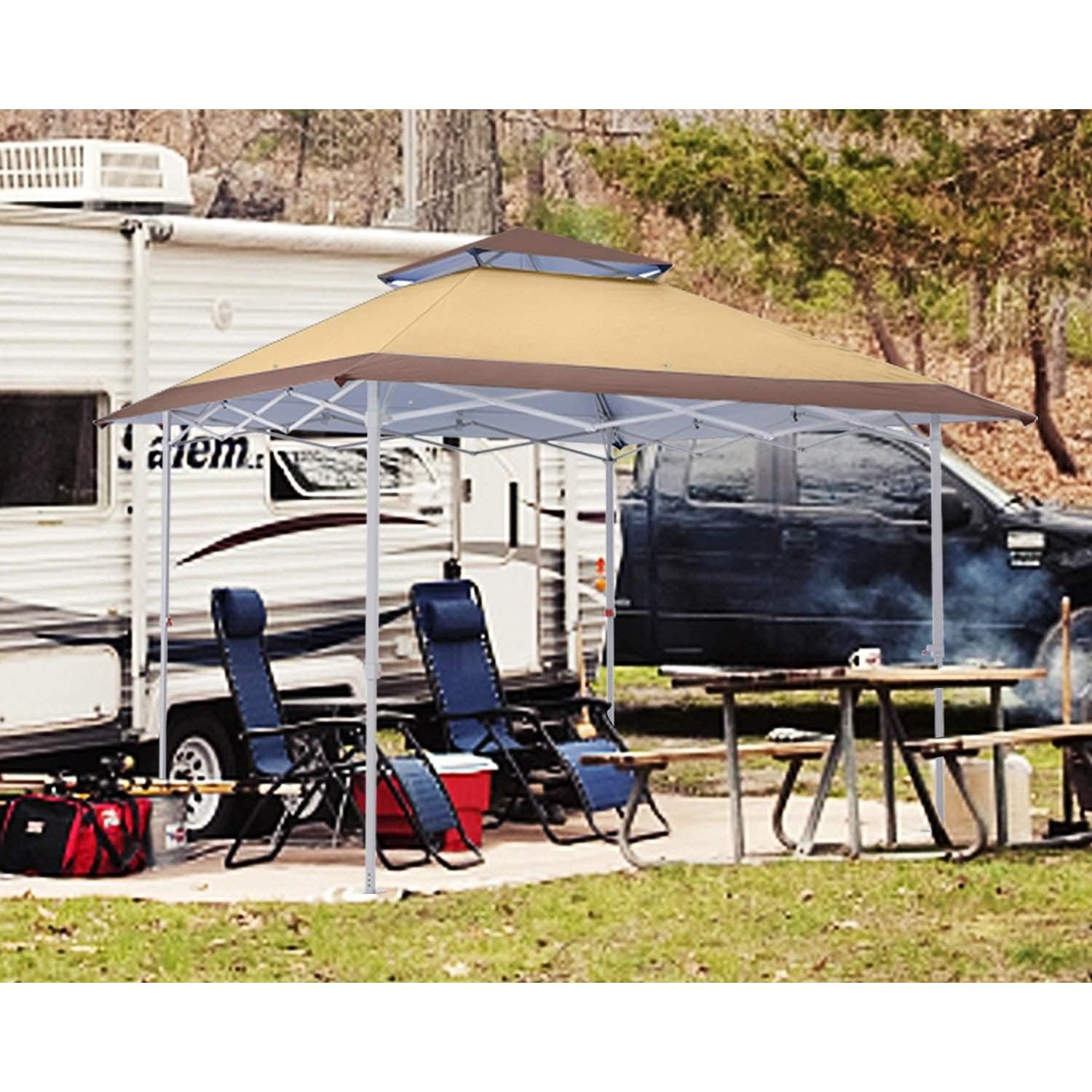 Carpa Plegable COOSHADE 13x13 ft Beige, 169 Pies Cuadrados Sombra