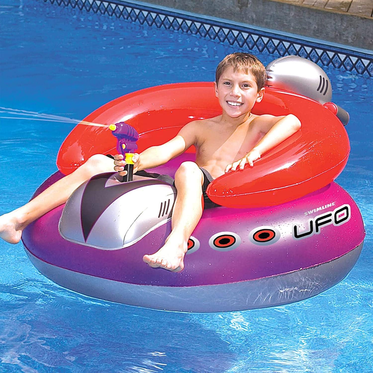 Flotador Inflable UFO Swimline con Surtidor de Agua 106 cm