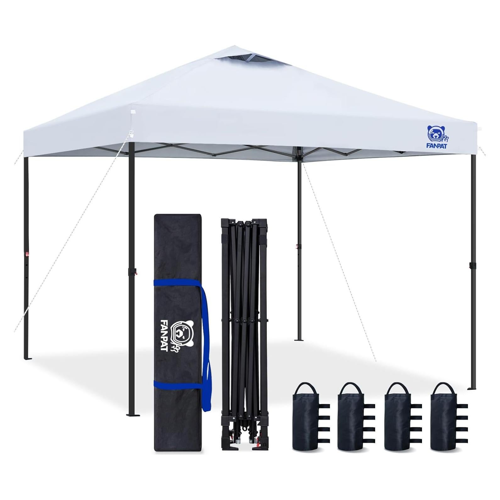 Carpa Plegable 3x3m FANPAT Blanca Impermeable UV 50+