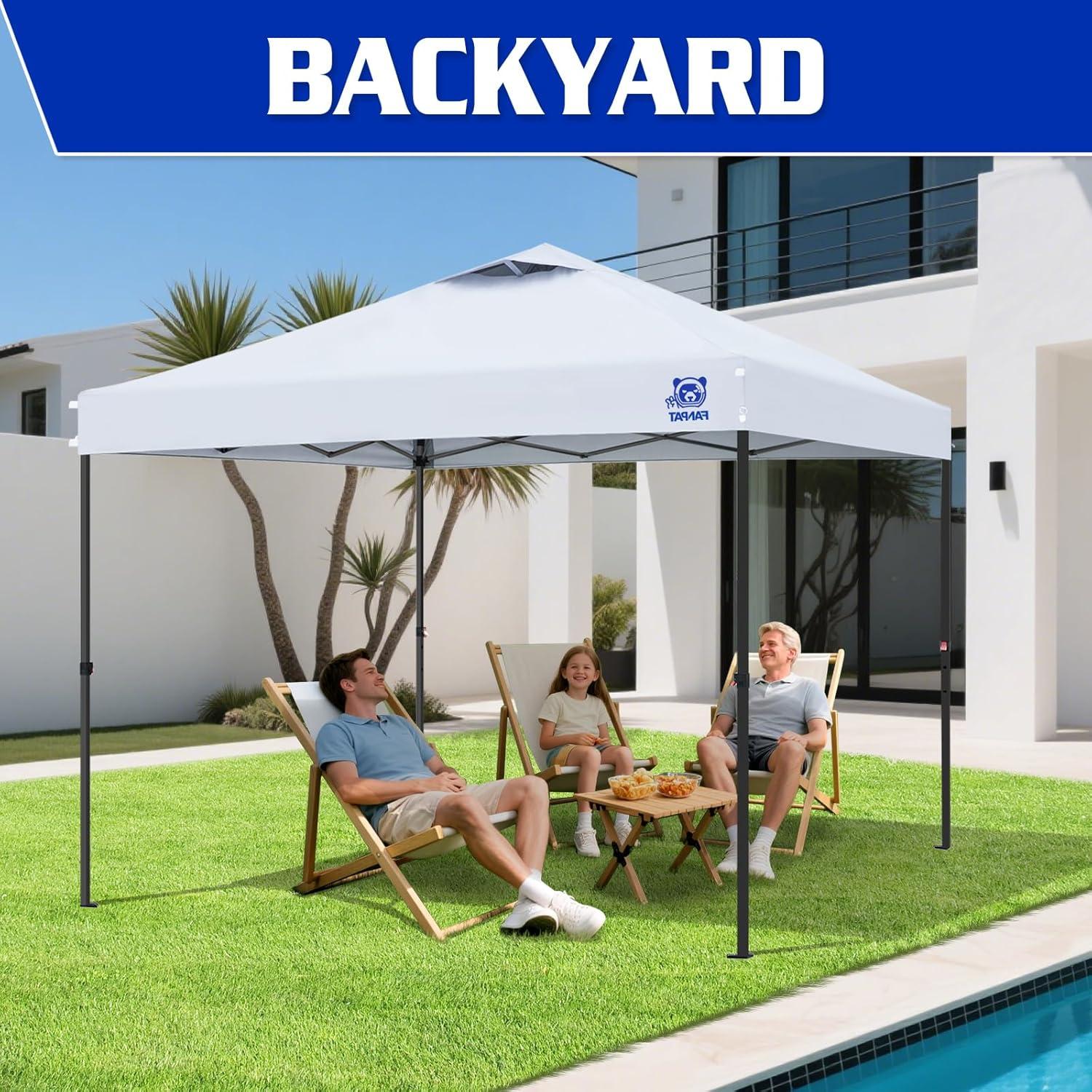 Carpa Plegable 3x3m FANPAT Blanca Impermeable UV 50+